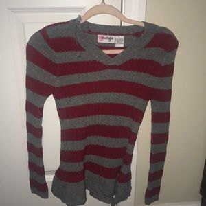 Red and gray sweater